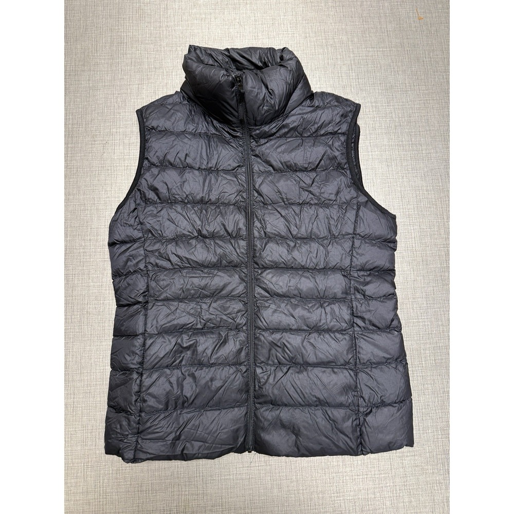Uniqlo Ultra Light Down Vest Womens Small Black‎ Good Puffer Quilted Full Zip